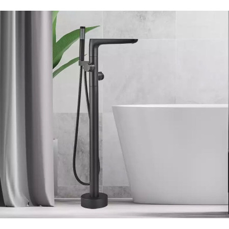 Смеситель напольный Lamber FLOOP BLACK MAT черный