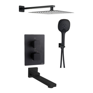 Душова система Globus Lux box Termostatic КУБ чорна. Photo 2