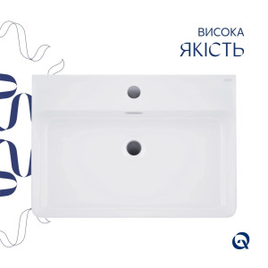 Умивальник підвісний Qtap Nando LT 610х420х140 мм White. Photo 3