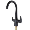 Смеситель для кухни с подключением фильтрованной воды Globus Lux LAZER GLLR-0999-10-BB Черный