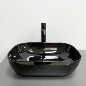 Умивальник накладний VBI RAVENNA BLACK GLOSSY чорний. Photo 3