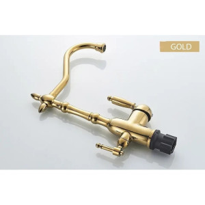 Смеситель с подключением фильтрованной воды 2 в 1 Lamber 12034 Gold. Photo 2