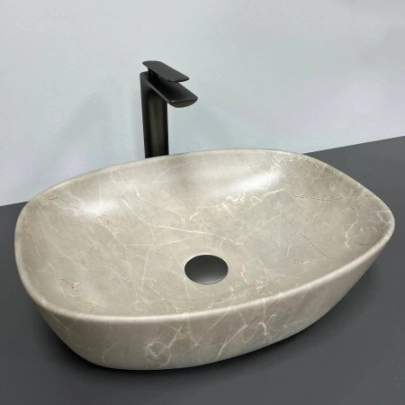 Раковина накладная VBI Olbia Beige Stone Matt бежевая
