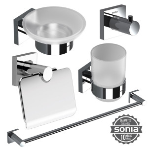 Набір аксесуарів для ванної SONIA LINE KIT (5 предметів) хром
