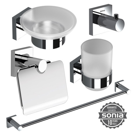 Набір аксесуарів для ванної SONIA LINE KIT (5 предметів) хром