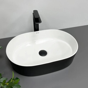 Умивальник накладний VBI Verona 50 Black White чорний