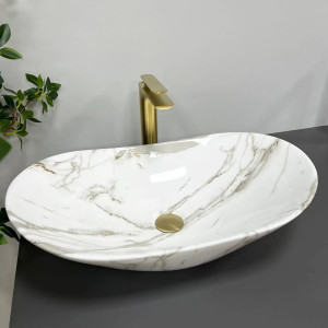 Раковина накладна VBI Turin Lava Glossy біла. Photo 2