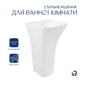Умывальник напольный Qtap Crow 445x420x840 мм. Photo 3