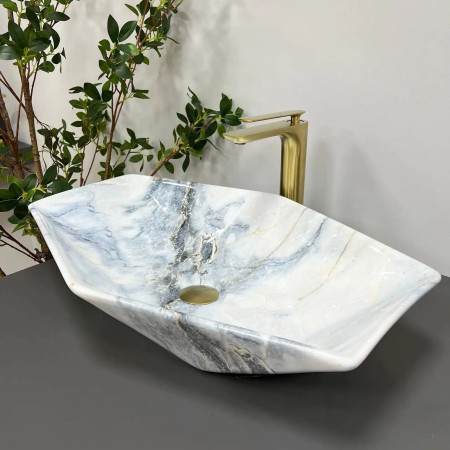 Раковина накладная VBI Venezia Granit Glossy белая