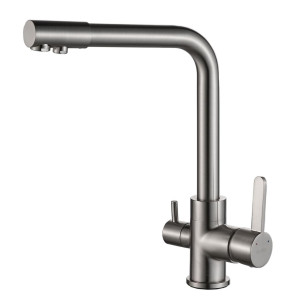Змішувач для кухні Globus Lux LAZER GLLR-0444-8-STSTEEL з підключенням фільтрованої води сатін
