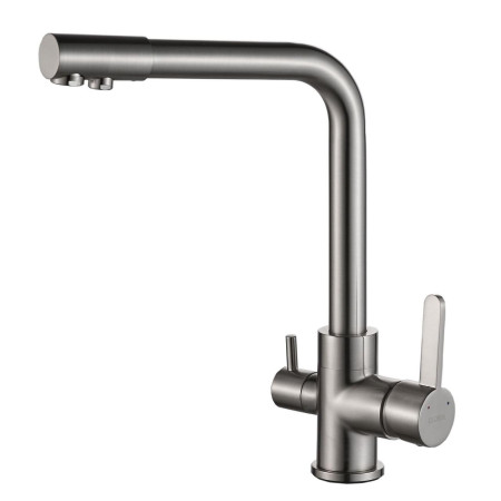 Смеситель для кухни Globus Lux LAZER GLLR-0444-8-STSTEEL с подключением фильтрованной воды сатин