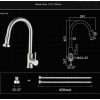 Змішувач для кухні з нержавіючої сталі Lamber 11647