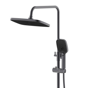 Душова система Qtap Gemini Gunmetal Black на три споживача збройова сталь. Photo 3