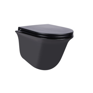 Чаша підвісного унітазу Qtap Virgo Rimless сидіння Slim Duroplast Soft-close Quick relase чорна матова