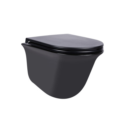 Чаша підвісного унітазу Qtap Virgo Rimless сидіння Slim Duroplast Soft-close Quick relase чорна матова