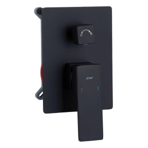 Душова система прихованого монтажу Qtap Gemini Black Matt чорна. Photo 2
