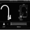 Смеситель для кухни из нержавеющей стали Lamber 1490ЕS белый