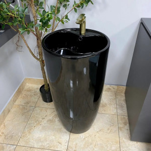 Умивальник підлоговий VBI Agriento Black Glossy чорний. Photo 2