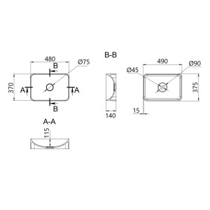 Умивальник накладний Qtap Tern 480х370х135 мм. Photo 2