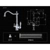 Смеситель с подключением фильтрованной воды 2 в 1 Lamber 12034 Gold