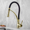 Змішувач для кухні Lamber 12948 Чорний з золотом