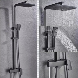 Душова система зі змішувачем для ванни Lamber 188 BLACK чорна