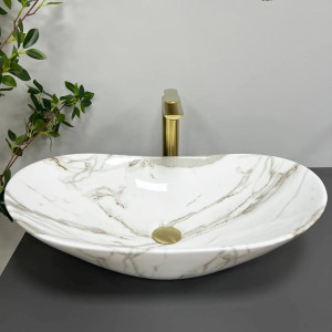 Раковина накладна VBI Turin Lava Glossy біла. Photo 3