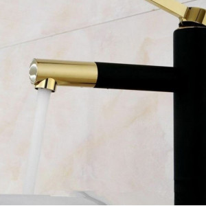 Змішувач для раковини REA Smart Black Gold High чорний із золотом. Photo 3
