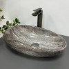 Раковина накладная VBI Vicenza Dark Stone Glossy серая