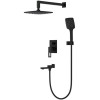 Душевая система скрытого монтажа на три потребителя Lamber 7117-6 BLACK черная матовая
