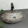 Раковина накладная VBI Vicenza Dark Stone Glossy серая