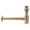 Сифон для умывальника Rea Brushed Gold с донным клапаном золотой