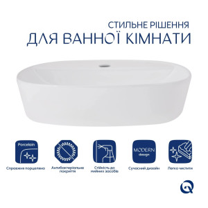 Умывальник накладной Qtap Scorpio 500x380x120 мм. Photo 3