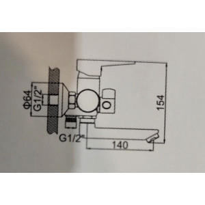 Смеситель для ванны с коротким изливом Lamber 13112 бронза. Photo 2