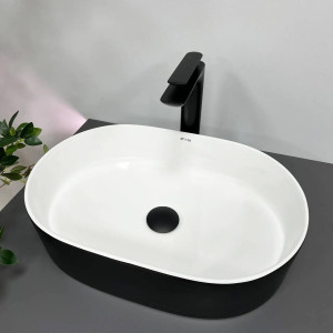 Умивальник накладний VBI Verona 50 Black White чорний. Photo 2