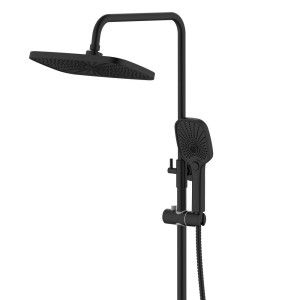 Душова система Qtap Gemini Black Matt на три споживача чорна. Photo 3