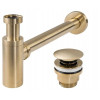 Сифон для умывальника Rea Brushed Gold с донным клапаном золотой