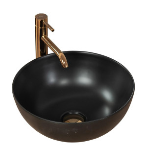 Чорна матова раковина Rea Stella Black Mat 36 см
