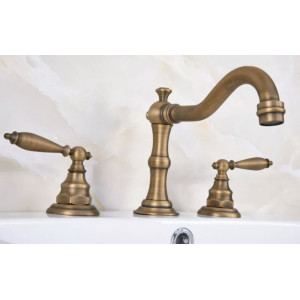 Змішувач для раковини на три отвори DECO, Бронза. Photo 2