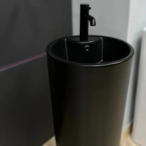 Умивальник підлоговий VBI Bolonia Black Matt чорний. Photo 2