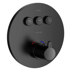 Смеситель для ванны скрытого монтажа IMPRESE SMART CLICK с термостатом Черный матовый