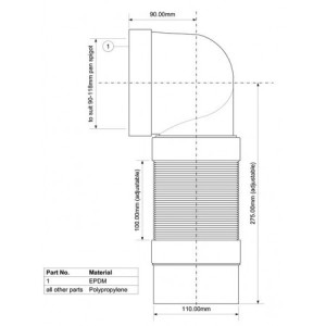 Угловая гофра для подключения унитаза McAlpine WC-CON9F. Photo 2