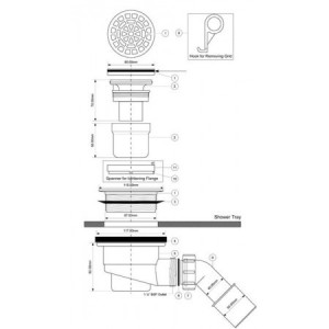 Сифон для душевой кабины McAlpine HC27-ABBR Бронза. Photo 2
