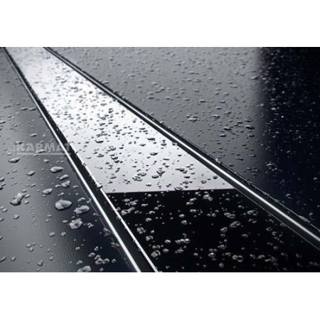 Трап для душу Karmat GLASS BLACK 600 (Трап з нержавіючої сталі, накладка чорне скло)