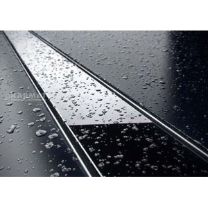 Трап для душу Karmat GLASS 800 BLACK (Трап з нержавіючої сталі, накладка чорне скло)