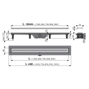 Трап для душу з сухим ходом Alca Plast APZ8,APZ9,APZ10-850. Photo 3