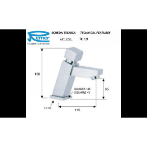 Кран дозатор для умивальника REMER TEMPOR TE19. Photo 2
