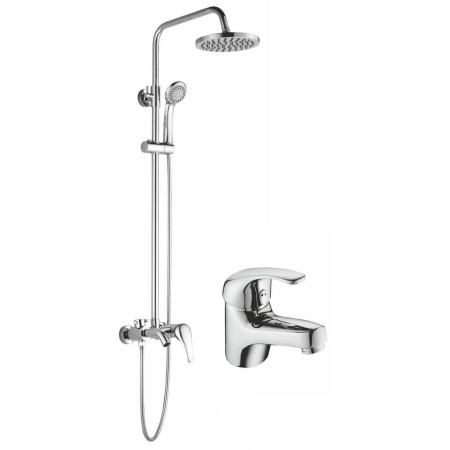 Душевая система Globus Lux Style GLSO-1111 + смеситель для  умывальника Solly 101