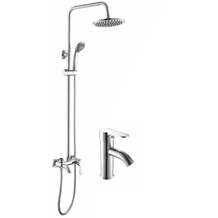 Душова система Globus Lux LAZER GLR-1111 + змішувач для умивальника Lazer - 101