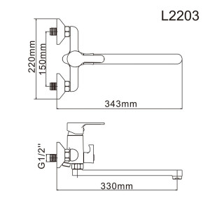 Змішувач для ванни Lamber 187W Білий. Photo 3